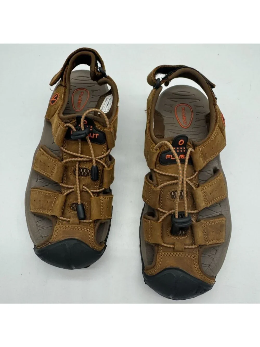 Flarut Mens Closed-Toe Outdoors Hiking Sports Sandals Size EU 39 Brown Suede